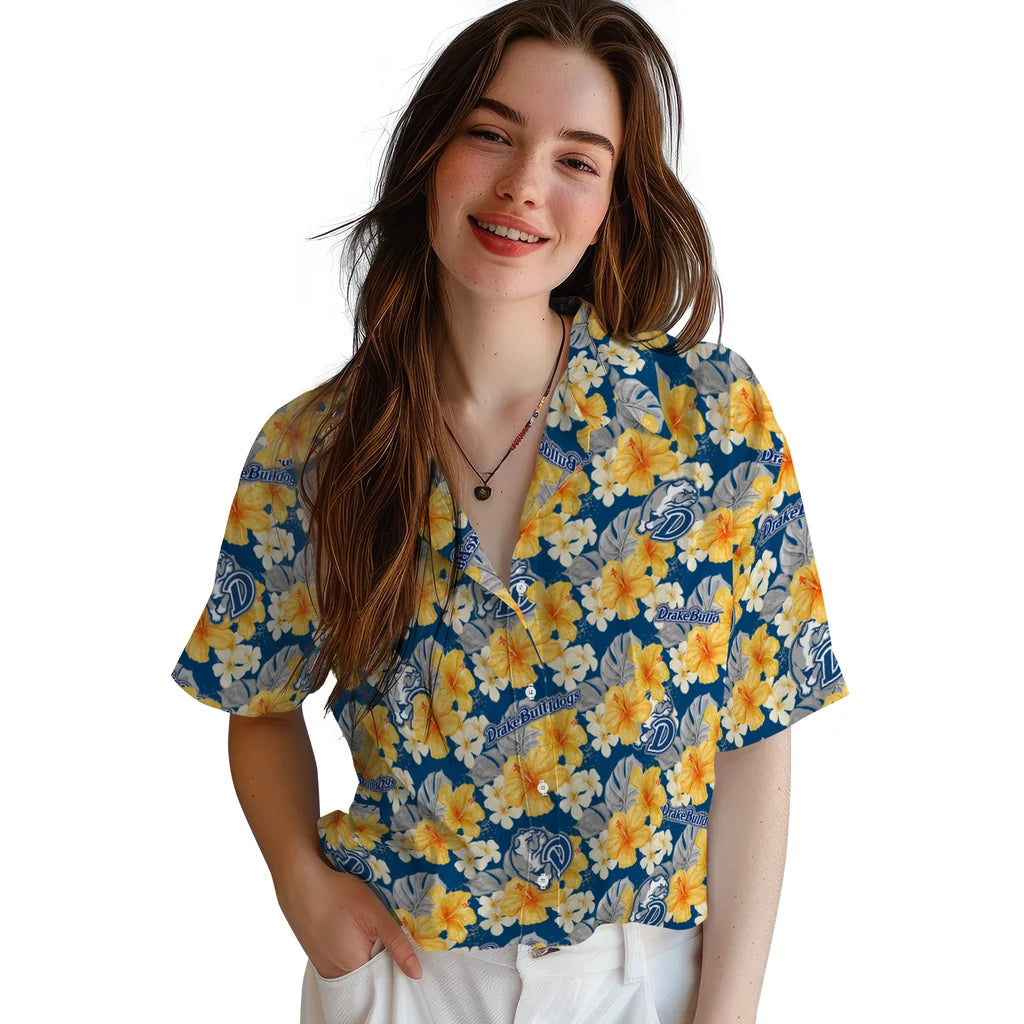 Drake Bulldogs Hawaiian Shirt - Hibiscus Tropics | Hula Hawaiian Shirts