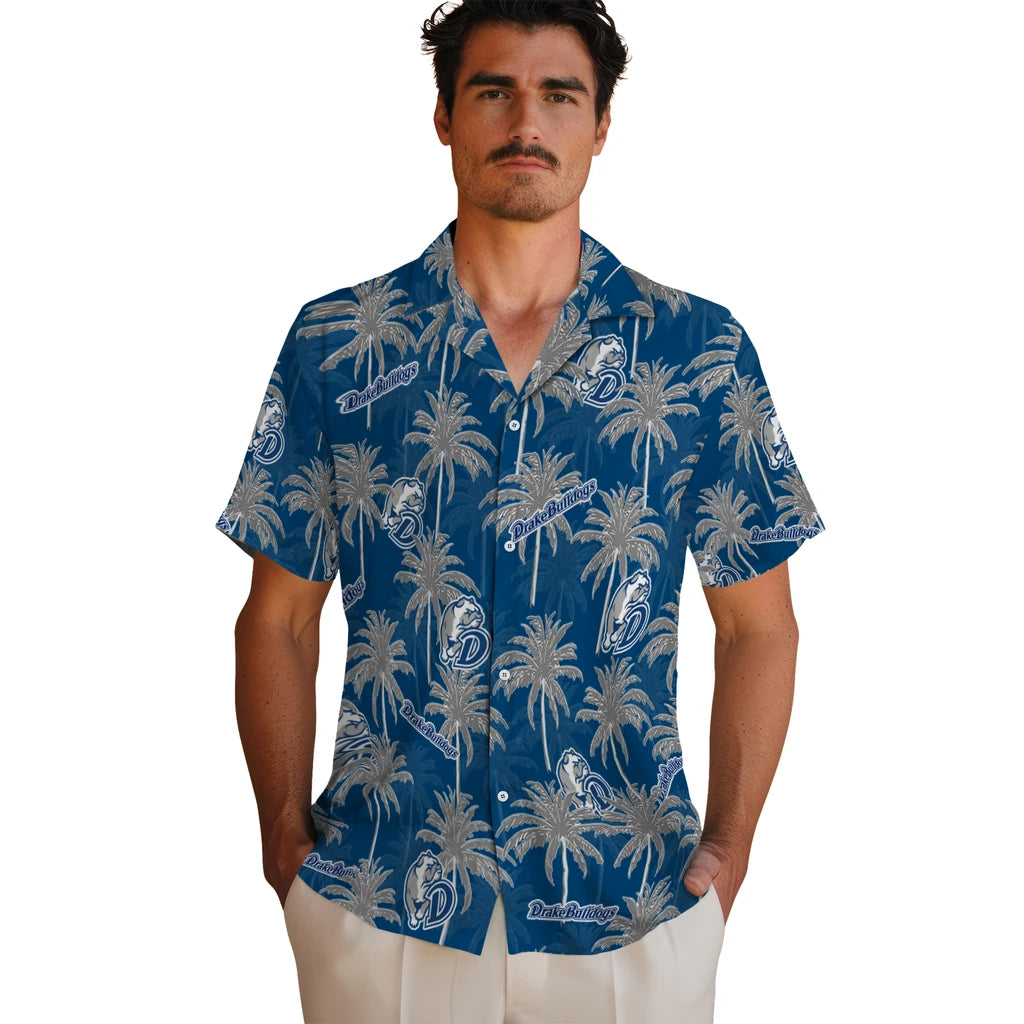 Drake Bulldogs Hawaiian Shirt - Palm Tree Motif | Hula Hawaiian Shirts