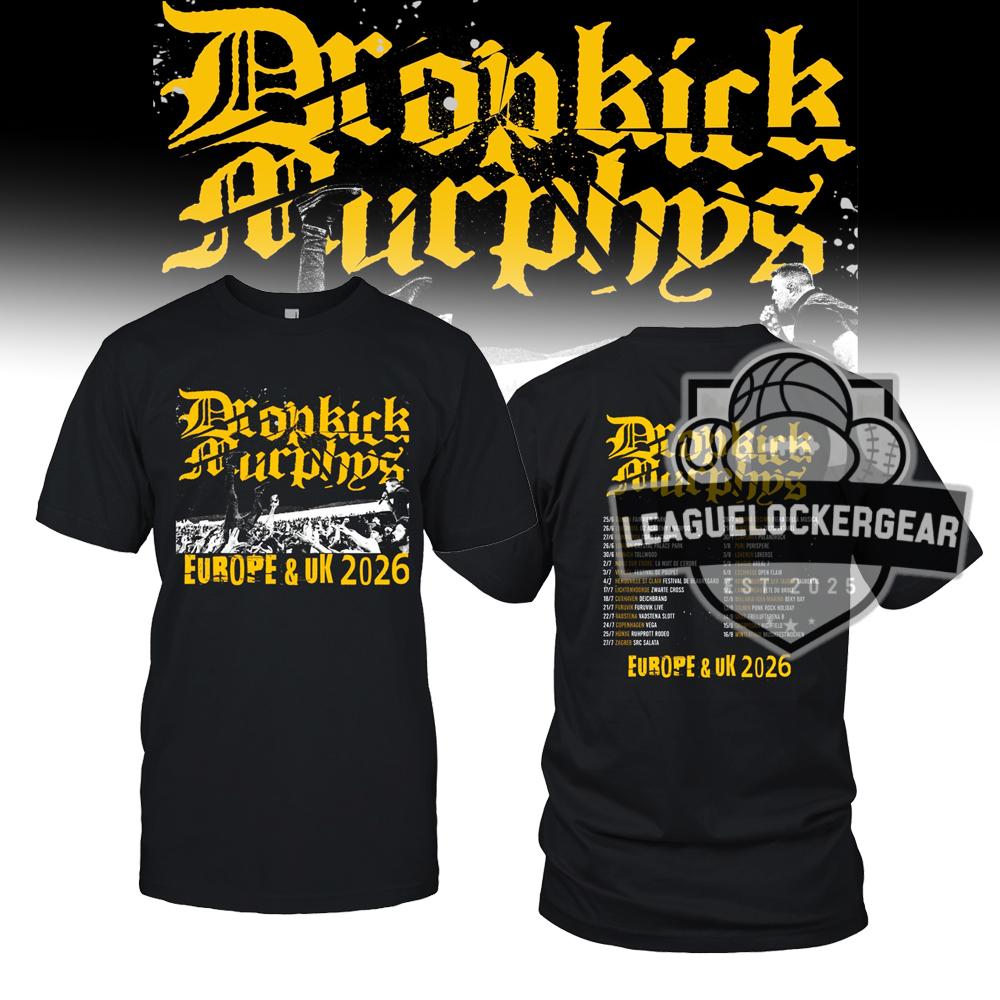 Dropkick Murphys Europe & UK 2026 Tour T-Shirt - LeagueLockerGear