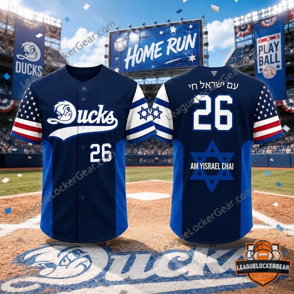 Long Island Ducks Jewish Heritage Night Baseball Jersey - LeagueLockerGear