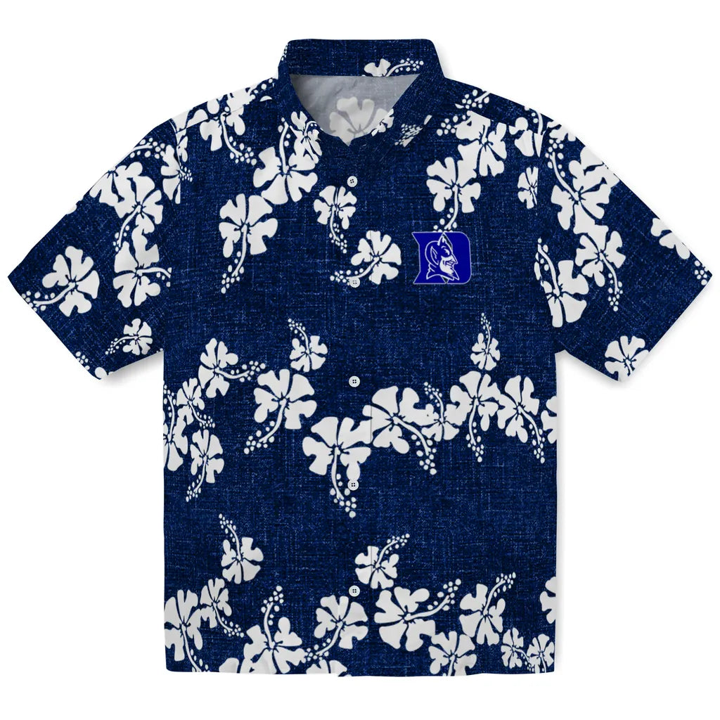 Duke Blue Devils Hawaiian Shirt - 50th State Flower | Hula Hawaiian Shirts