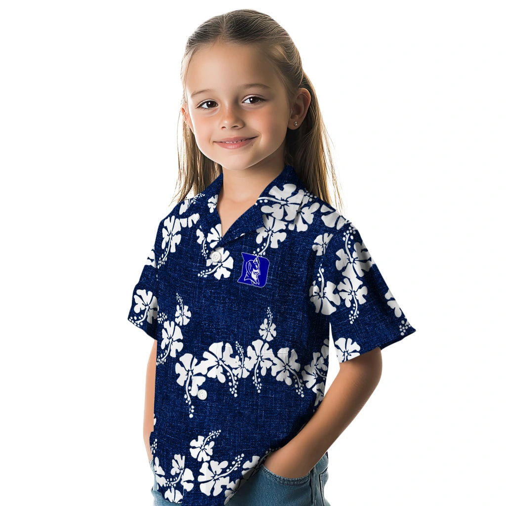 Duke Blue Devils Hawaiian Shirt - 50th State Flower | Hula Hawaiian Shirts
