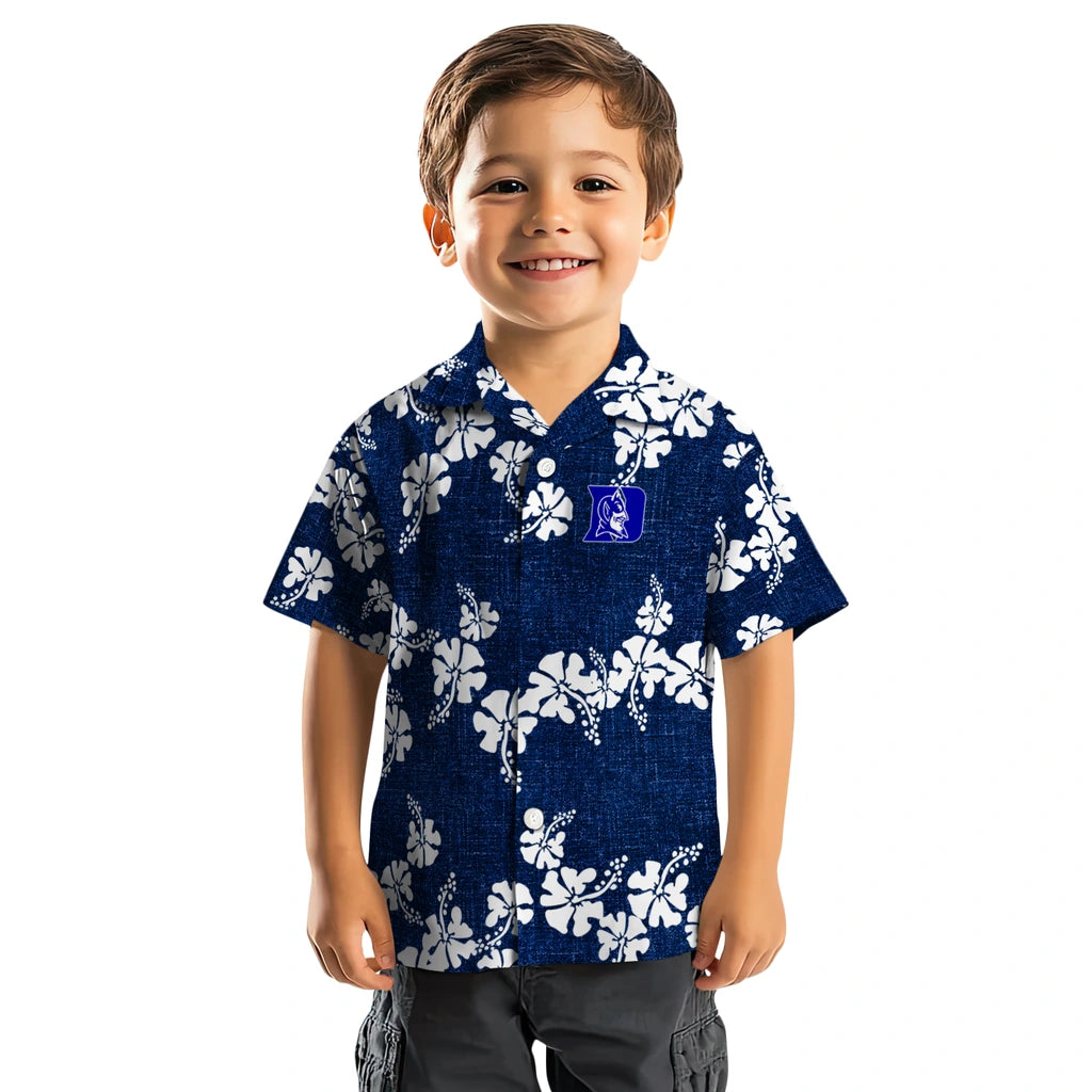 Duke Blue Devils Hawaiian Shirt - 50th State Flower | Hula Hawaiian Shirts
