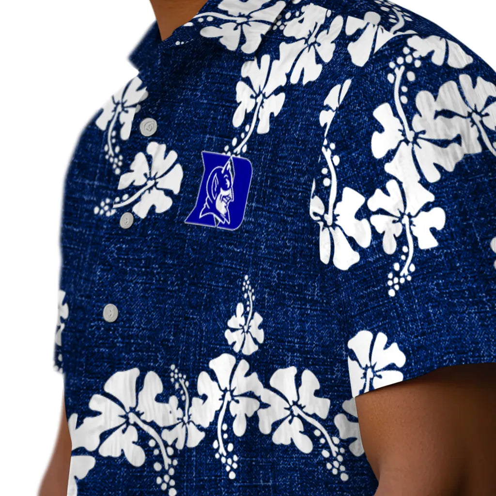 Duke Blue Devils Hawaiian Shirt - 50th State Flower | Hula Hawaiian Shirts