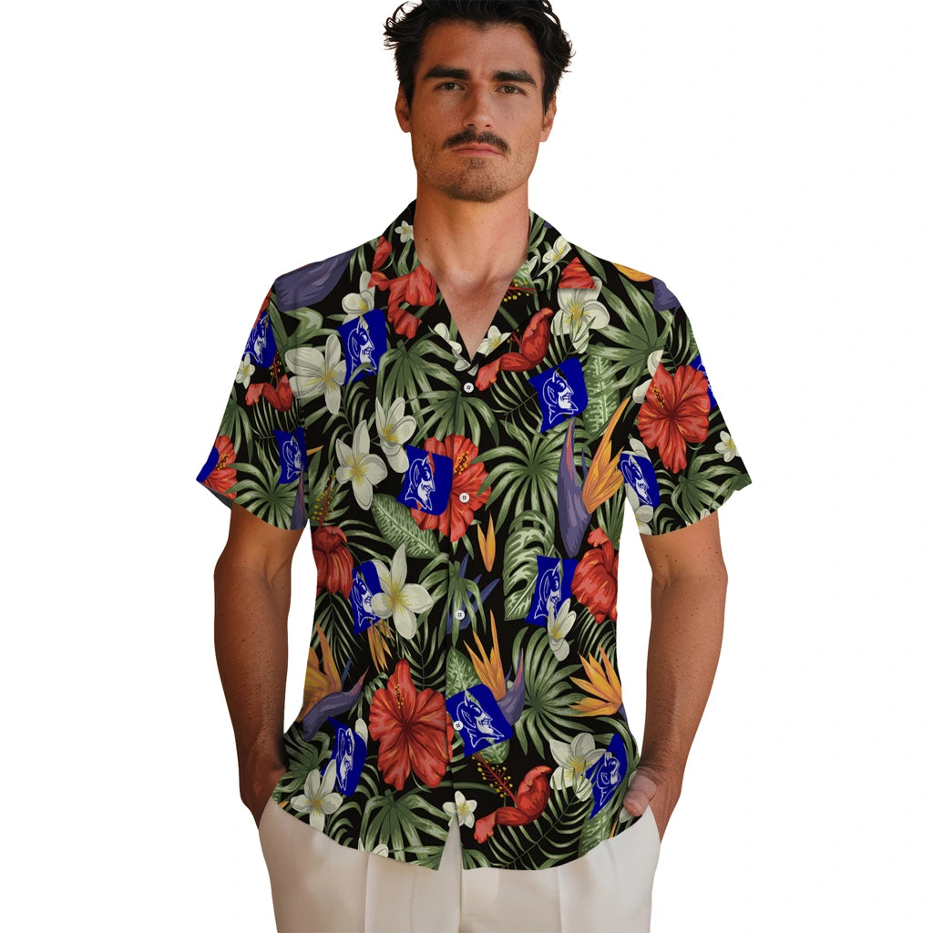 Duke Blue Devils Hawaiian Shirt - Hawaii Floral Hibiscus | Hula Hawaiian Shirts