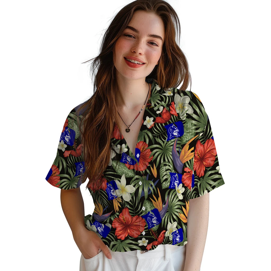 Duke Blue Devils Hawaiian Shirt - Hawaii Floral Hibiscus | Hula Hawaiian Shirts