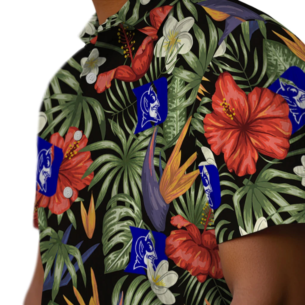 Duke Blue Devils Hawaiian Shirt - Hawaii Floral Hibiscus | Hula Hawaiian Shirts