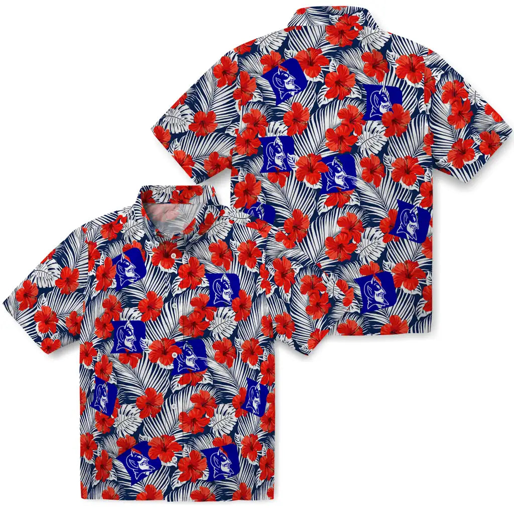 Duke Blue Devils Hawaiian Shirt - Hibiscus Fiesta | Hula Hawaiian Shirts
