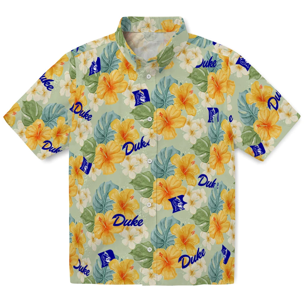 Duke Blue Devils Hawaiian Shirt - Hibiscus Mood | Hula Hawaiian Shirts