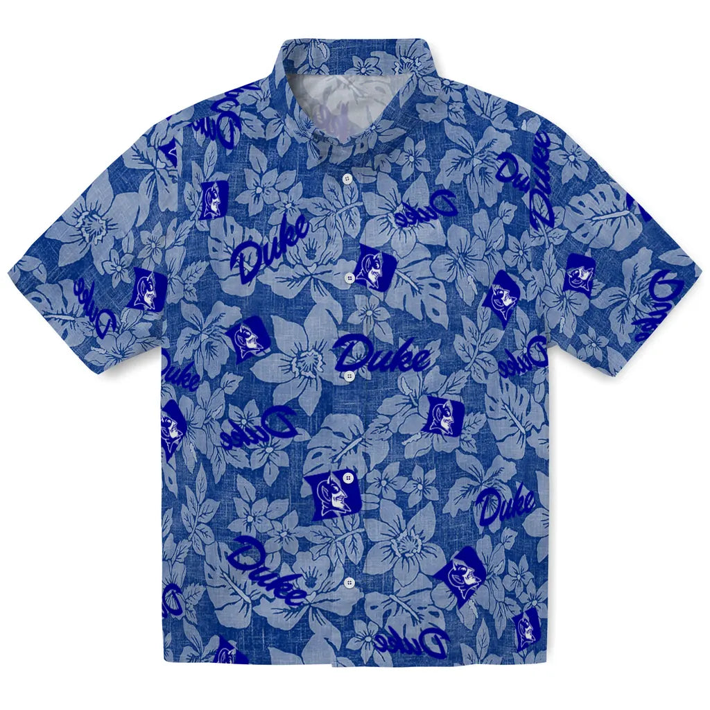 Duke Blue Devils Hawaiian Shirt - Hibiscus Oasis | Hula Hawaiian Shirts