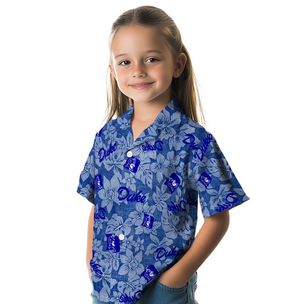 Duke Blue Devils Hawaiian Shirt - Hibiscus Oasis | Hula Hawaiian Shirts