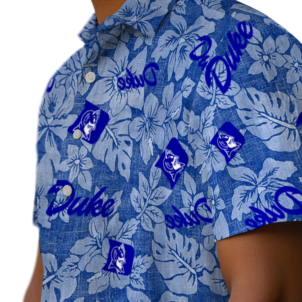 Duke Blue Devils Hawaiian Shirt - Hibiscus Oasis | Hula Hawaiian Shirts