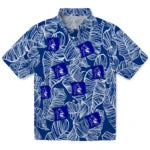 Duke Blue Devils Hawaiian Shirt - Leaf Outline | Hula Hawaiian Shirts