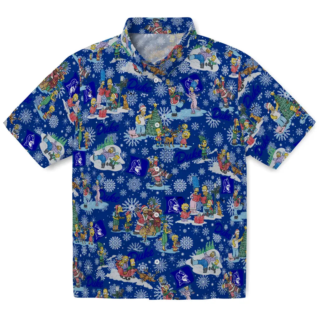 Duke Blue Devils Hawaiian Shirt - Simpsons Christmas | Hula Hawaiian Shirts