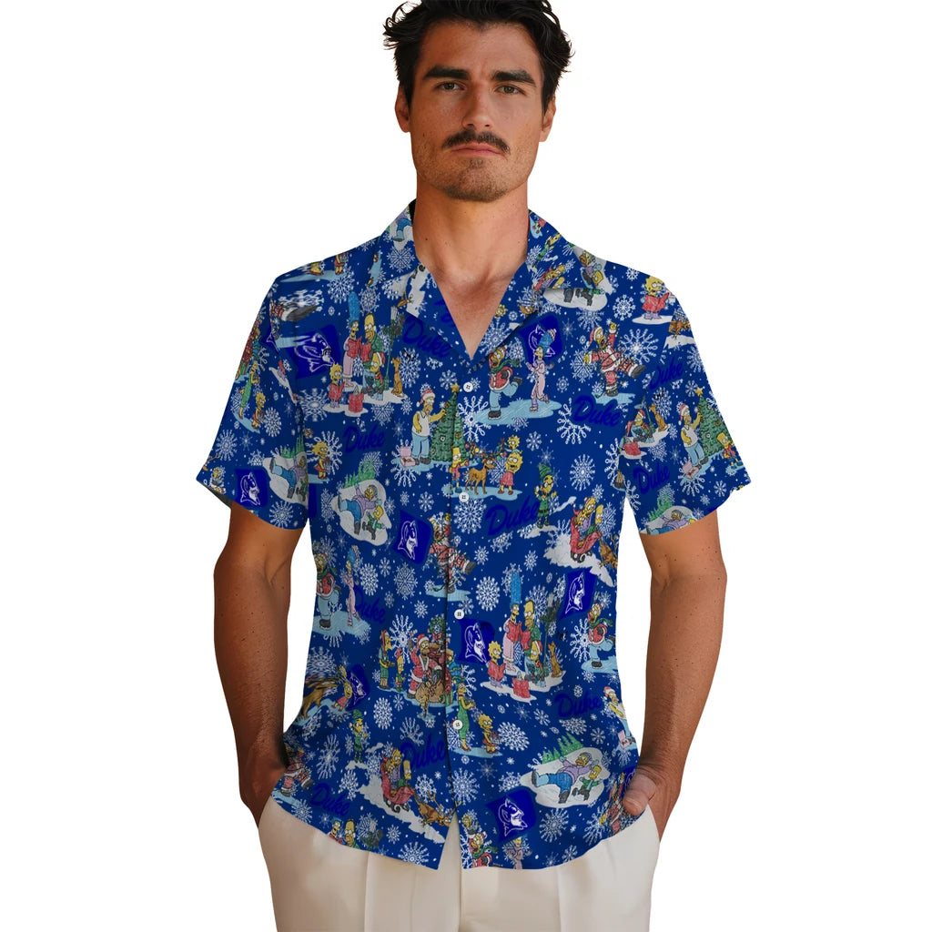 Duke Blue Devils Hawaiian Shirt - Simpsons Christmas | Hula Hawaiian Shirts