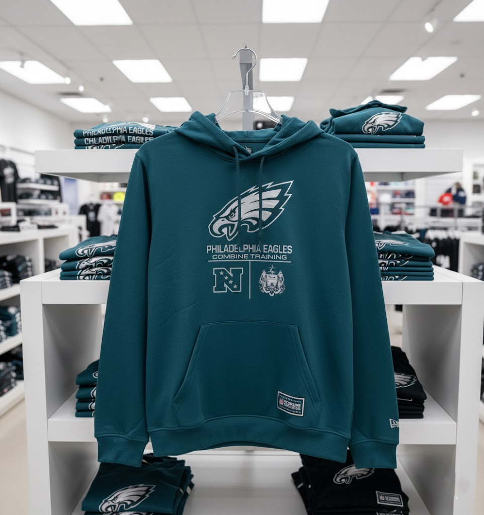 Philadelphia Eagles NFL Combine Training Hoodie | Midnight Green Fan Gear - LeagueLockerGear