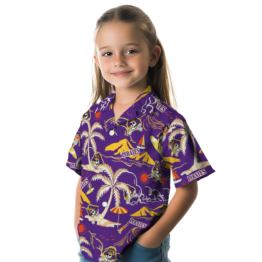 East Carolina Pirates Hawaiian Shirt - Palm Tree Island | Hula Hawaiian Shirts