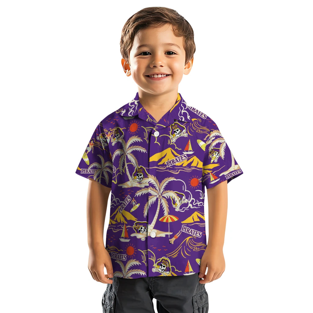 East Carolina Pirates Hawaiian Shirt - Palm Tree Island | Hula Hawaiian Shirts