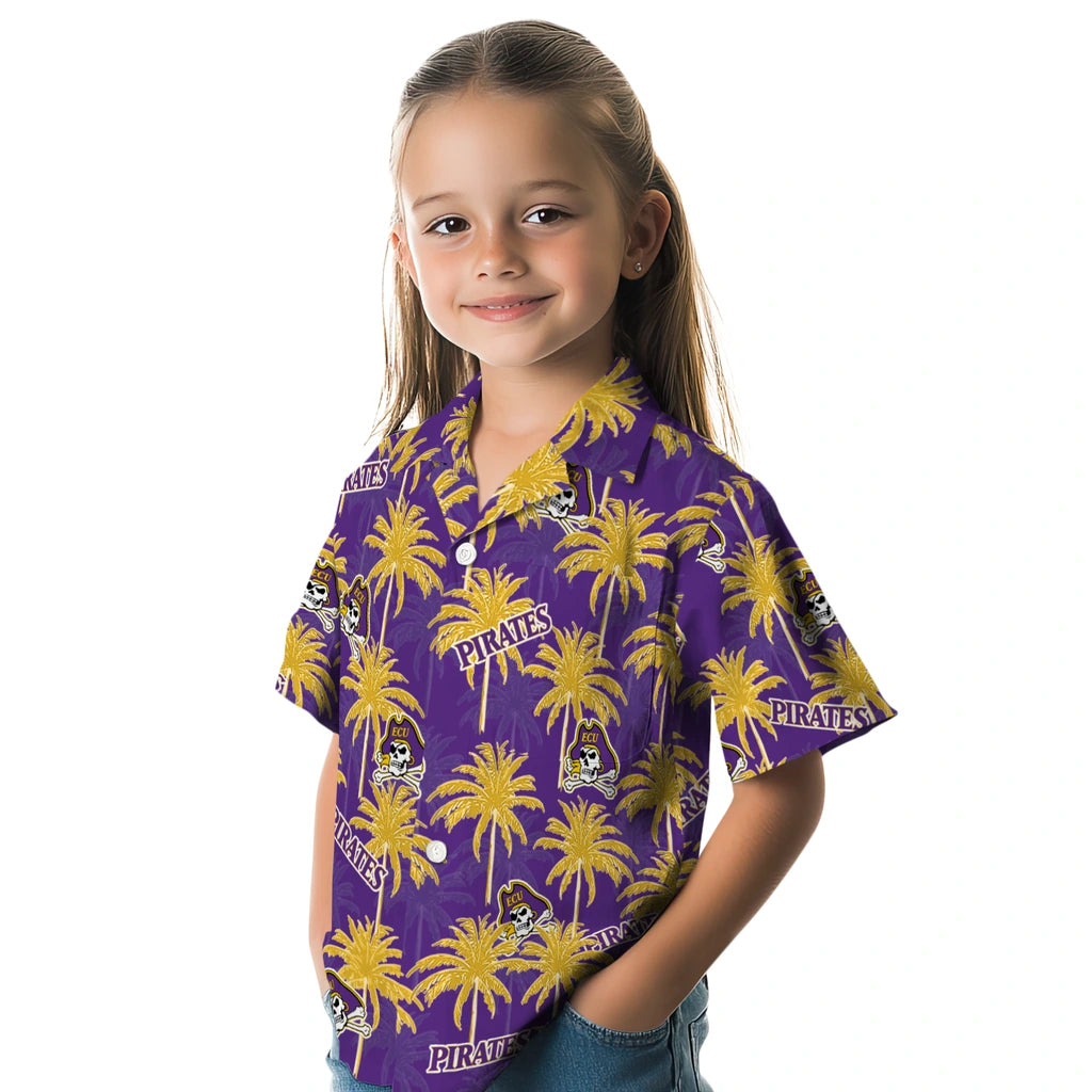 East Carolina Pirates Hawaiian Shirt - Palm Tree Motif | Hula Hawaiian Shirts