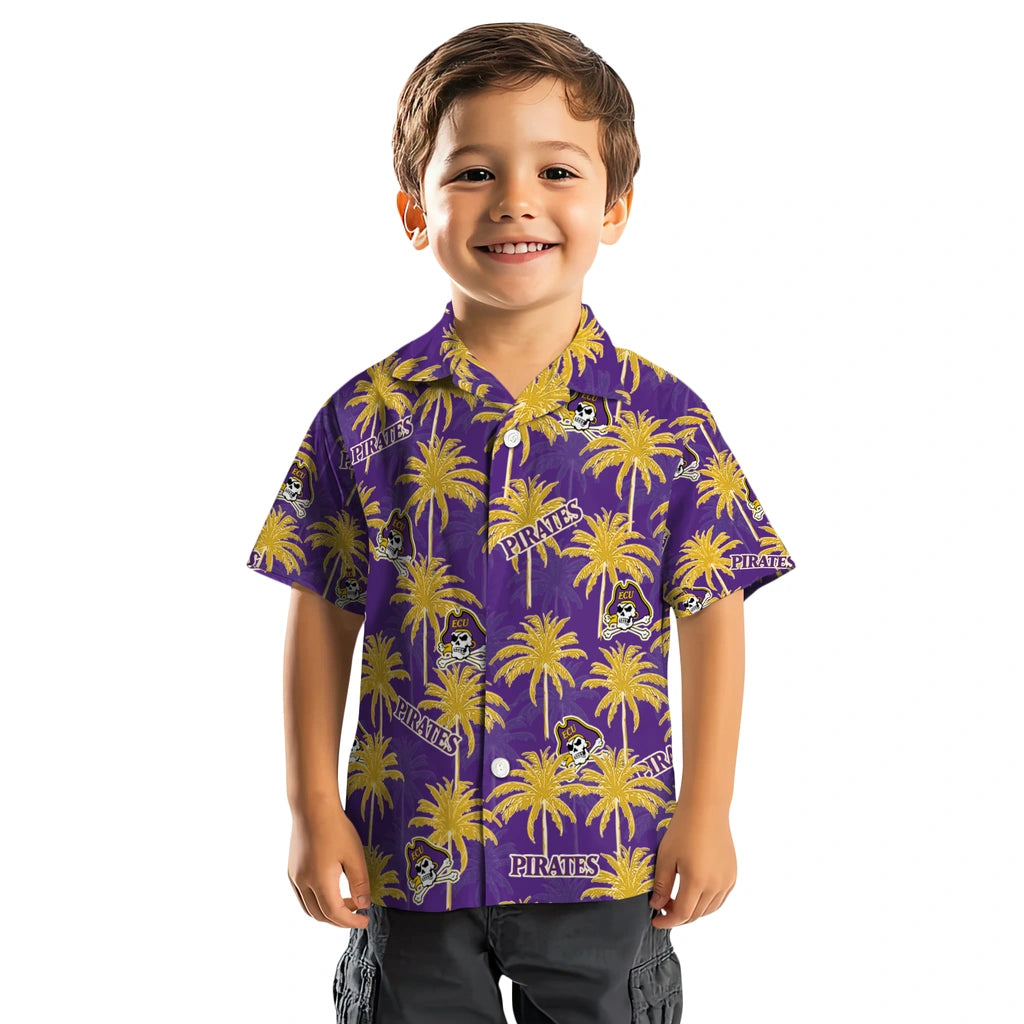 East Carolina Pirates Hawaiian Shirt - Palm Tree Motif | Hula Hawaiian Shirts