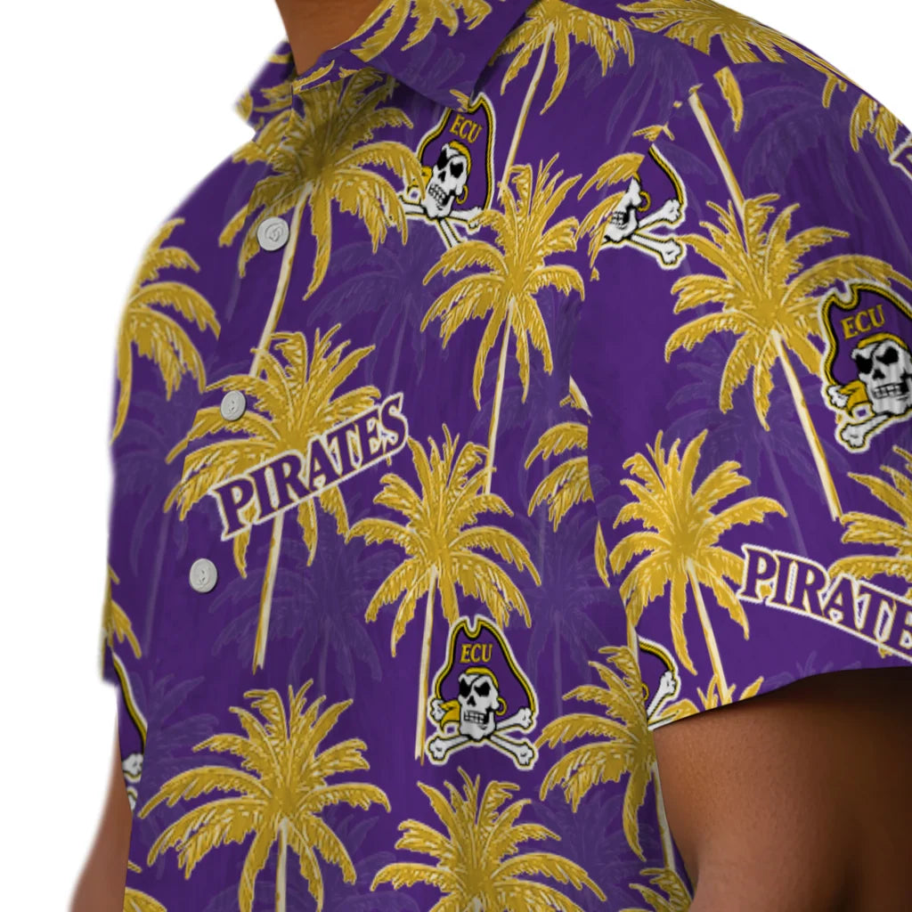 East Carolina Pirates Hawaiian Shirt - Palm Tree Motif | Hula Hawaiian Shirts