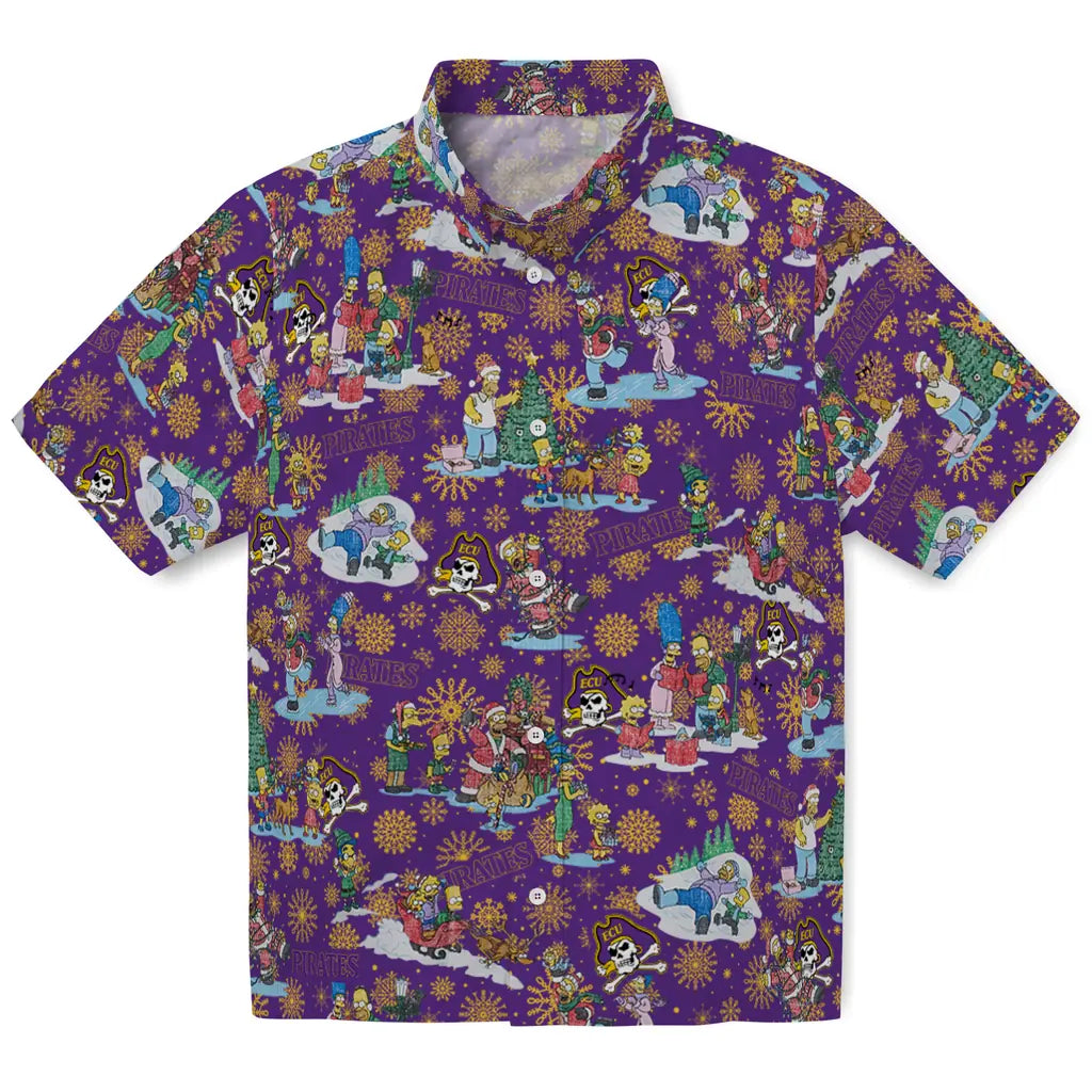 East Carolina Pirates Hawaiian Shirt - Simpsons Christmas | Hula Hawaiian Shirts