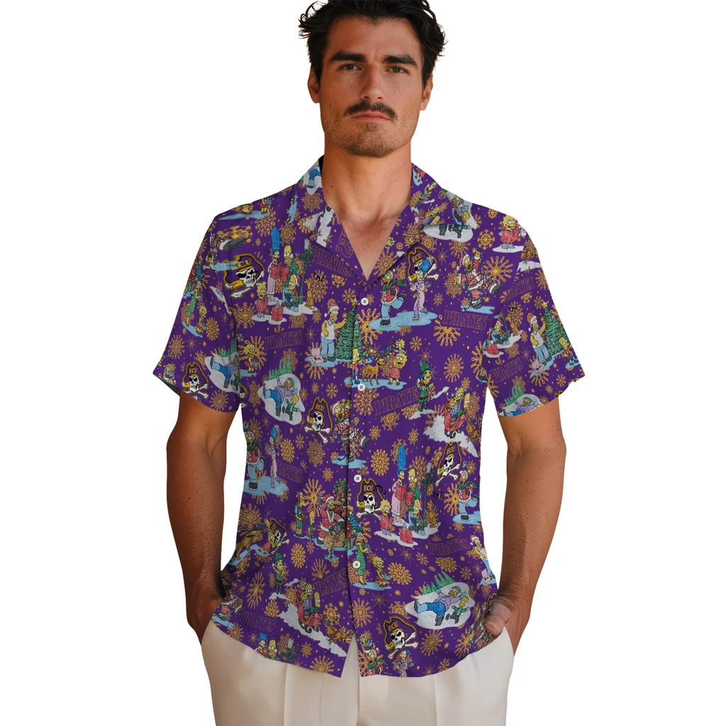 East Carolina Pirates Hawaiian Shirt - Simpsons Christmas | Hula Hawaiian Shirts