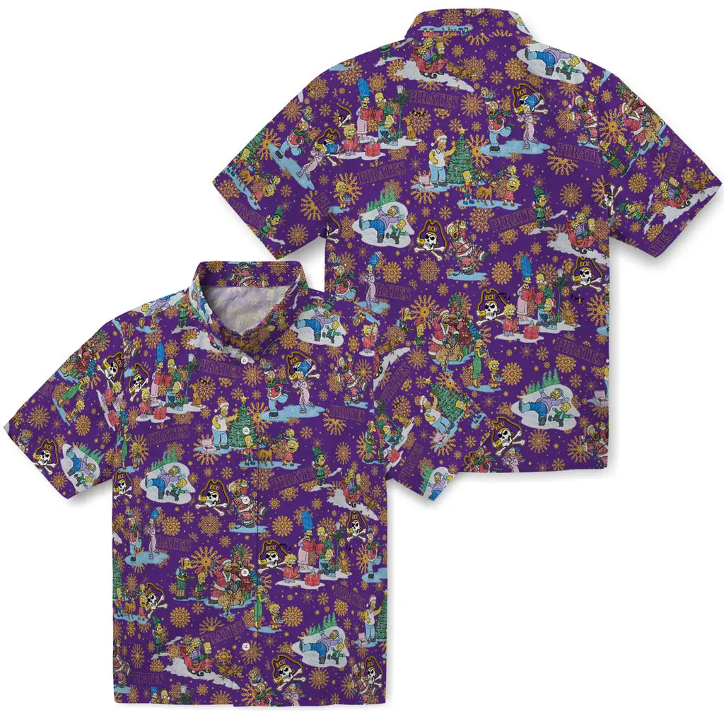 East Carolina Pirates Hawaiian Shirt - Simpsons Christmas | Hula Hawaiian Shirts