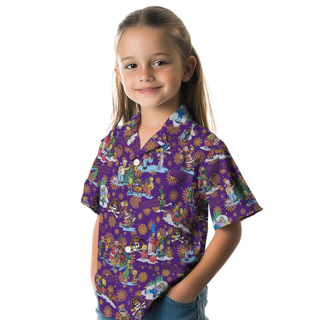 East Carolina Pirates Hawaiian Shirt - Simpsons Christmas | Hula Hawaiian Shirts
