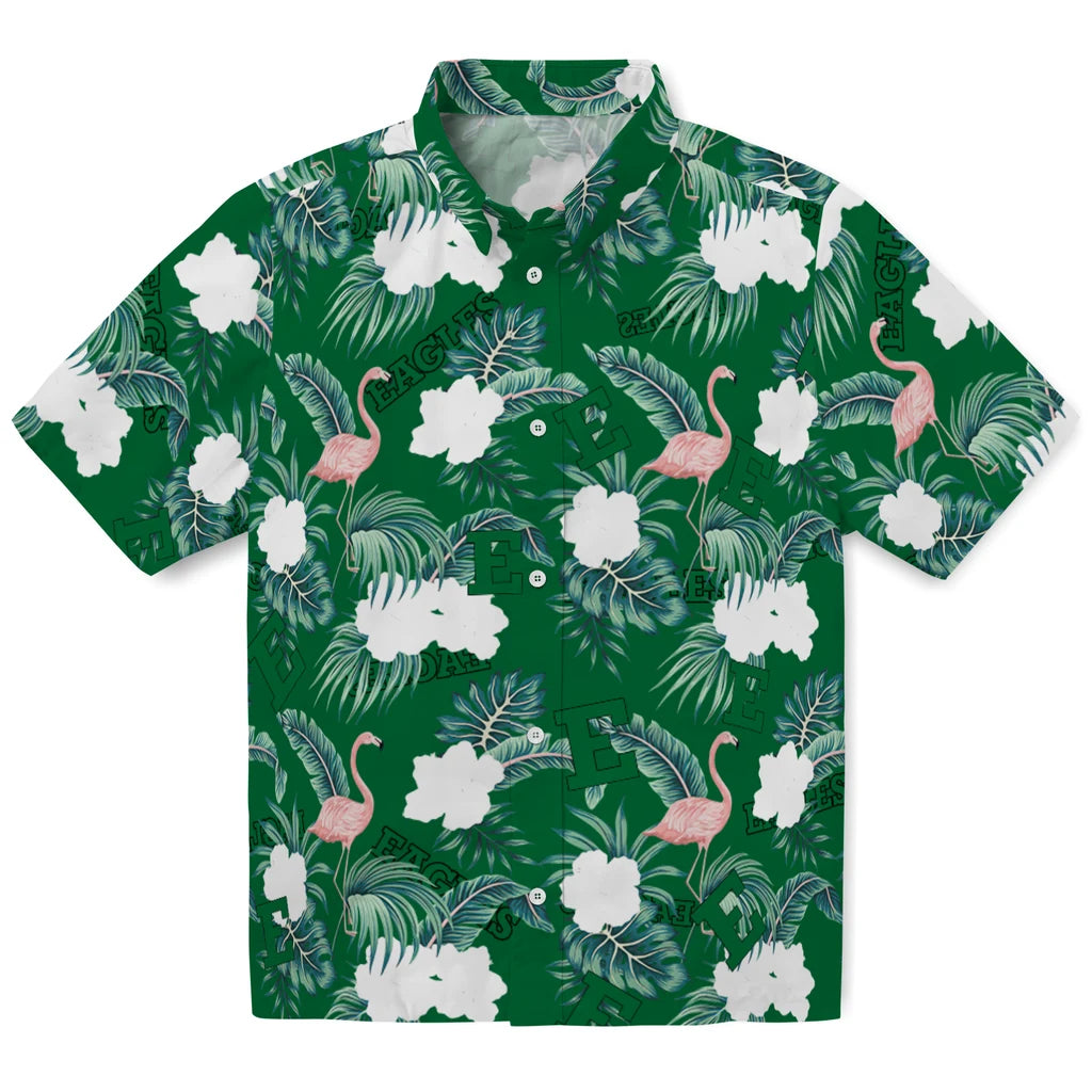 Eastern Michigan Eagles Hawaiian Shirt - Flamingo and Hibiscus | Hula Hawaiian Shirts