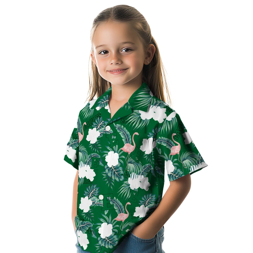 Eastern Michigan Eagles Hawaiian Shirt - Flamingo and Hibiscus | Hula Hawaiian Shirts