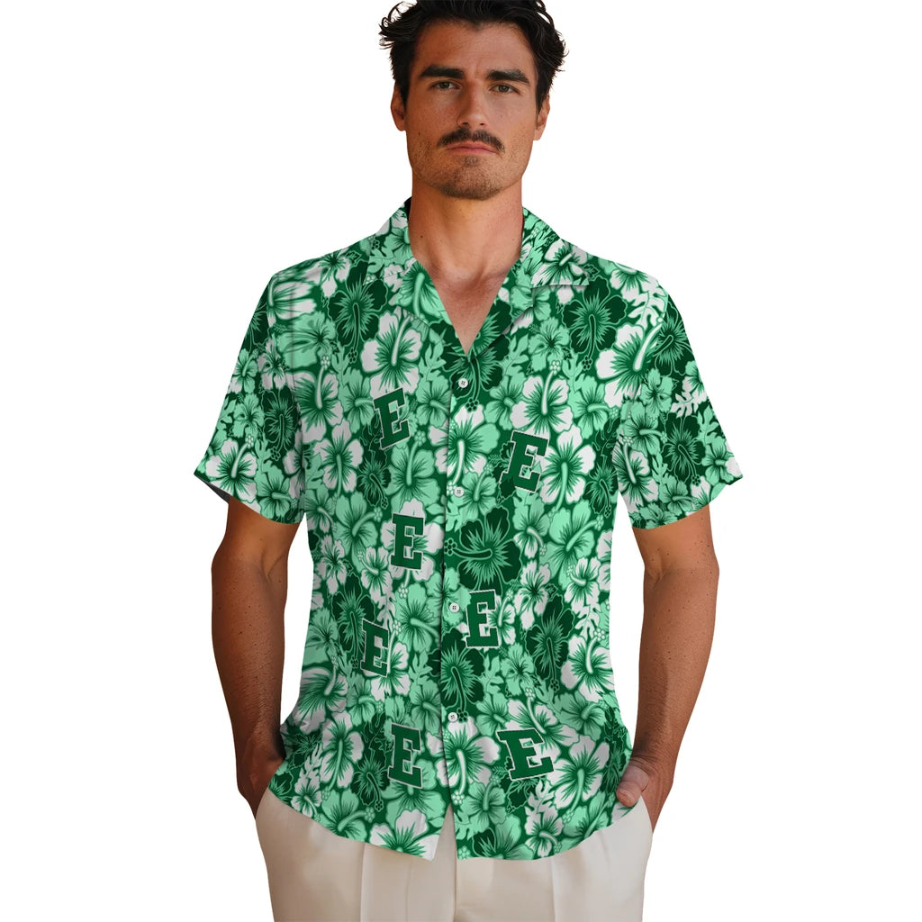 Eastern Michigan Eagles Hawaiian Shirt - Hibiscus Blooms | Hula Hawaiian Shirts