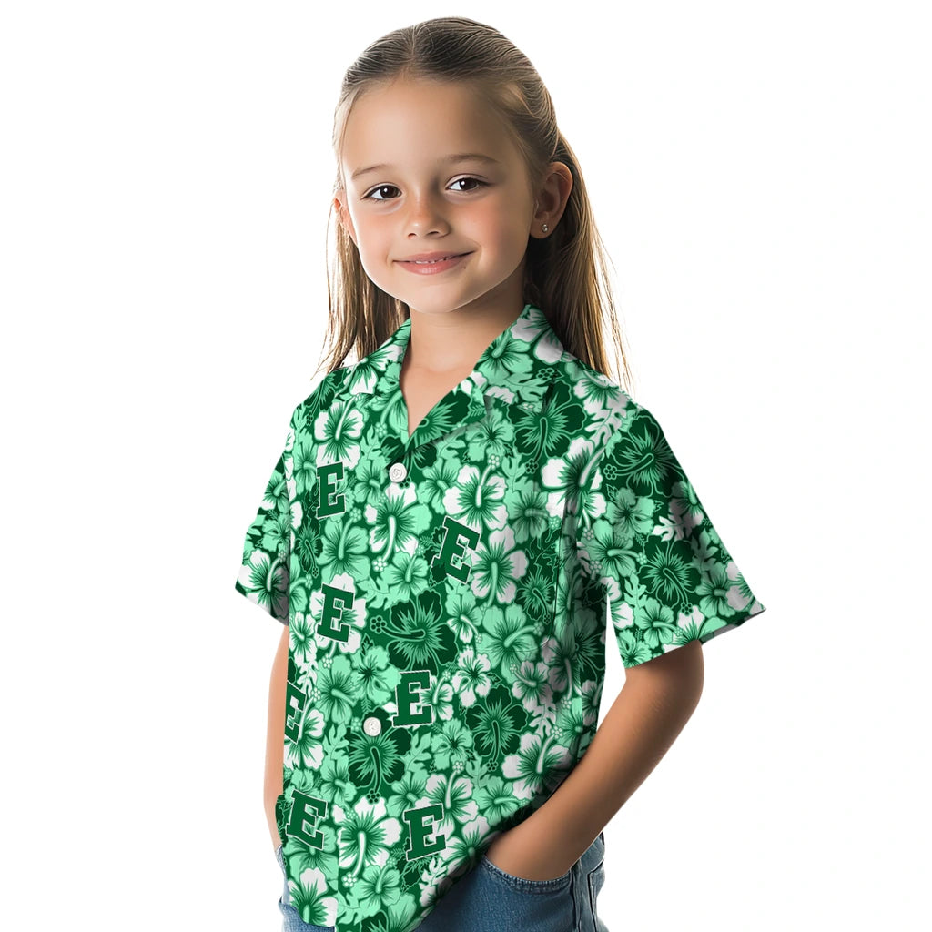 Eastern Michigan Eagles Hawaiian Shirt - Hibiscus Blooms | Hula Hawaiian Shirts