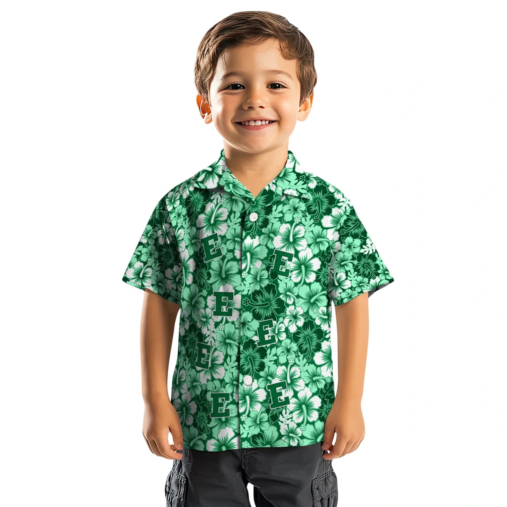 Eastern Michigan Eagles Hawaiian Shirt - Hibiscus Blooms | Hula Hawaiian Shirts