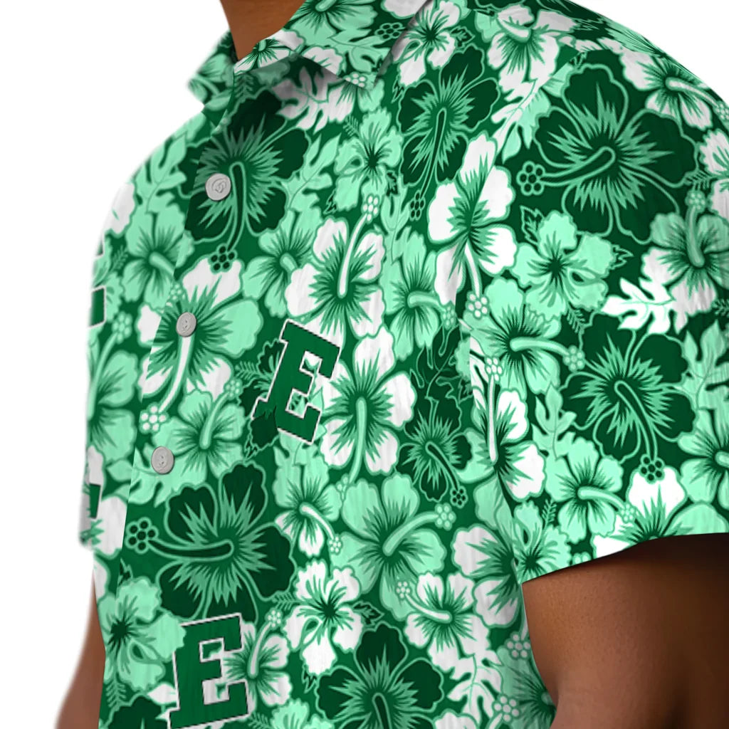Eastern Michigan Eagles Hawaiian Shirt - Hibiscus Blooms | Hula Hawaiian Shirts