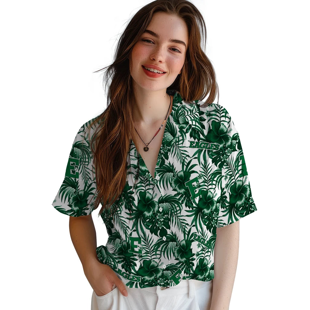 Eastern Michigan Eagles Hawaiian Shirt - Hibiscus Exotic | Hula Hawaiian Shirts