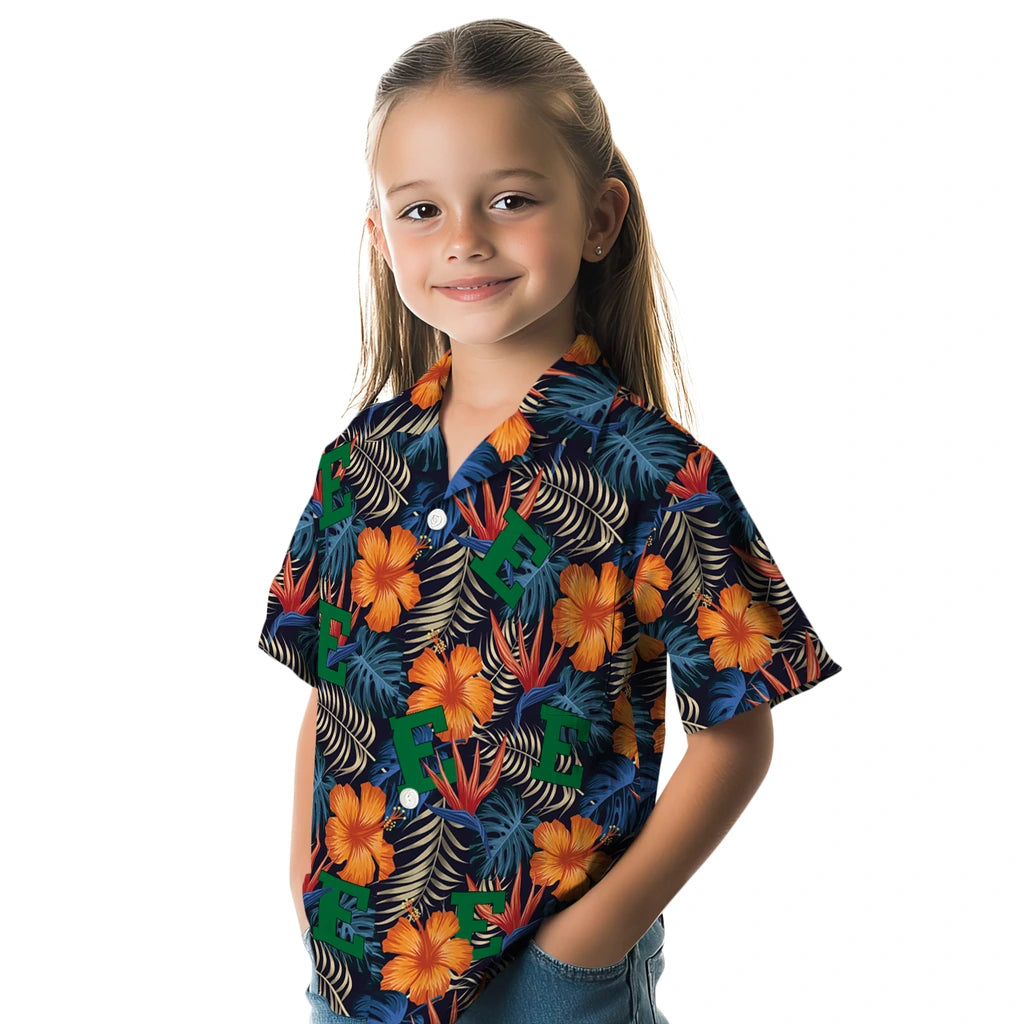 Eastern Michigan Eagles Hawaiian Shirt - Hibiscus Foliage | Hula Hawaiian Shirts