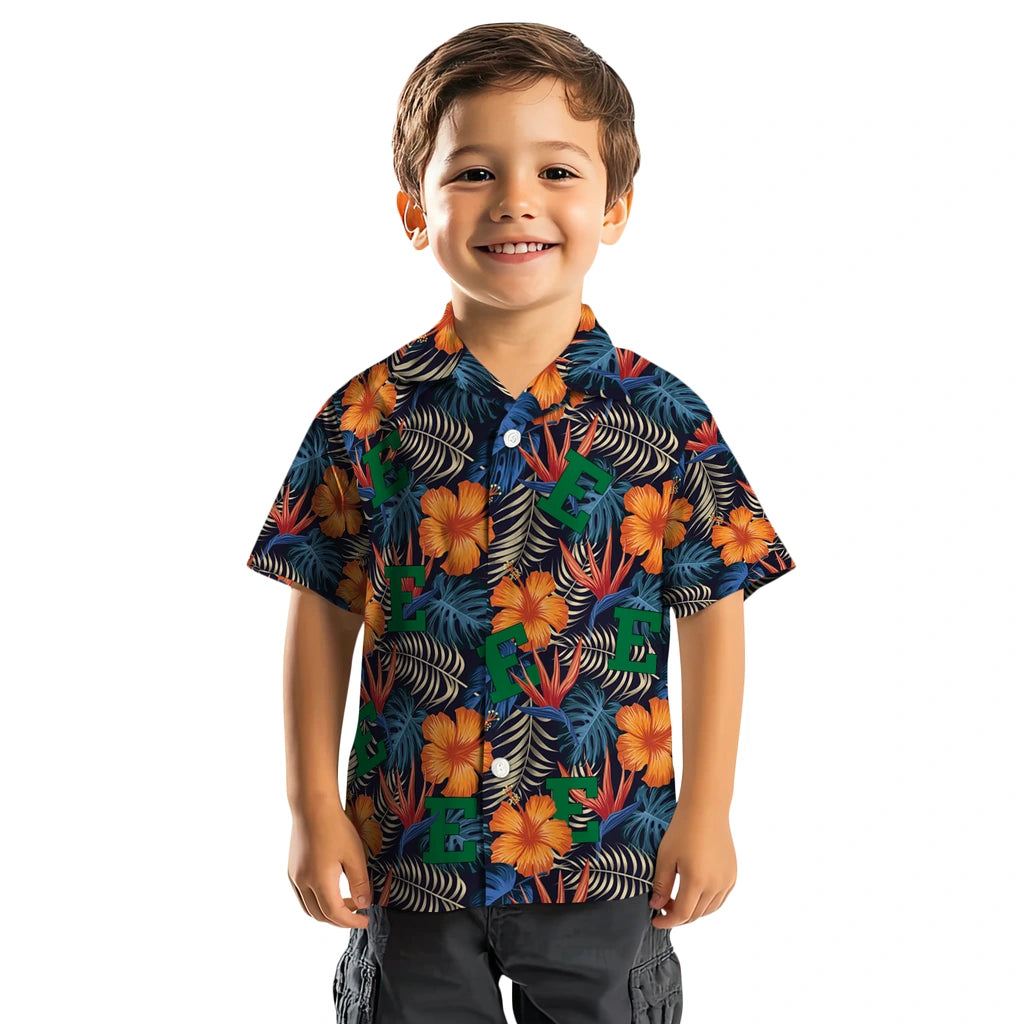 Eastern Michigan Eagles Hawaiian Shirt - Hibiscus Foliage | Hula Hawaiian Shirts