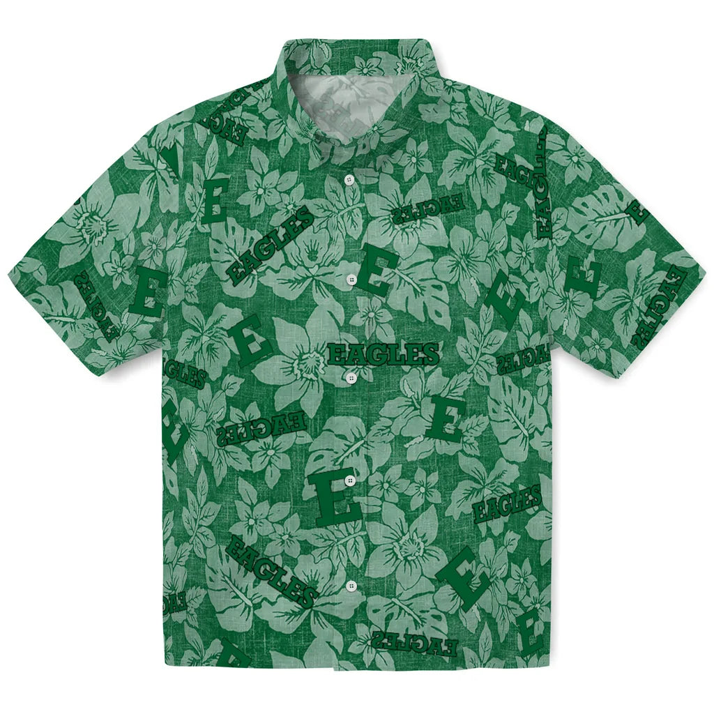 Eastern Michigan Eagles Hawaiian Shirt - Hibiscus Oasis | Hula Hawaiian Shirts