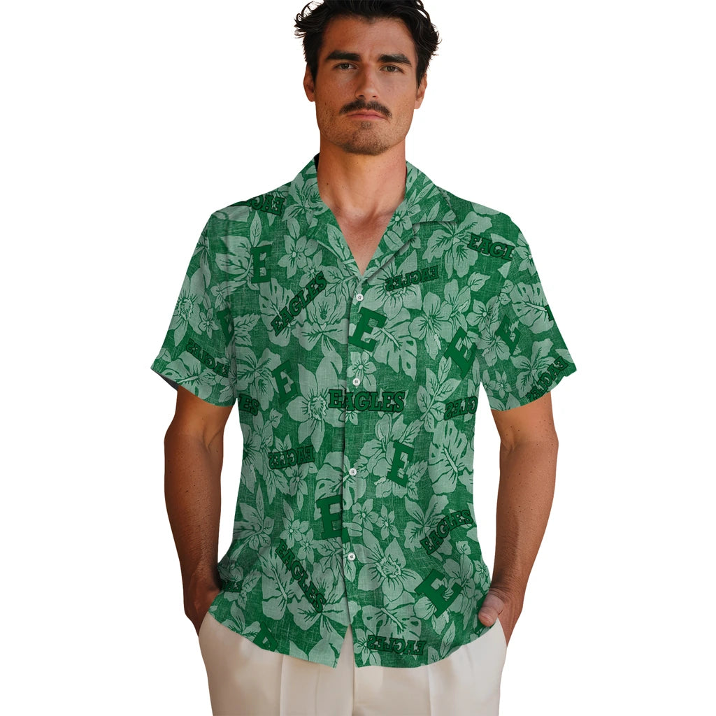 Eastern Michigan Eagles Hawaiian Shirt - Hibiscus Oasis | Hula Hawaiian Shirts