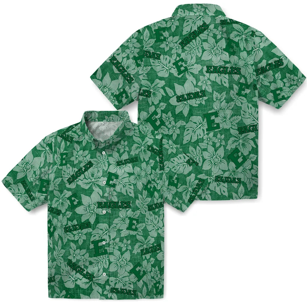 Eastern Michigan Eagles Hawaiian Shirt - Hibiscus Oasis | Hula Hawaiian Shirts