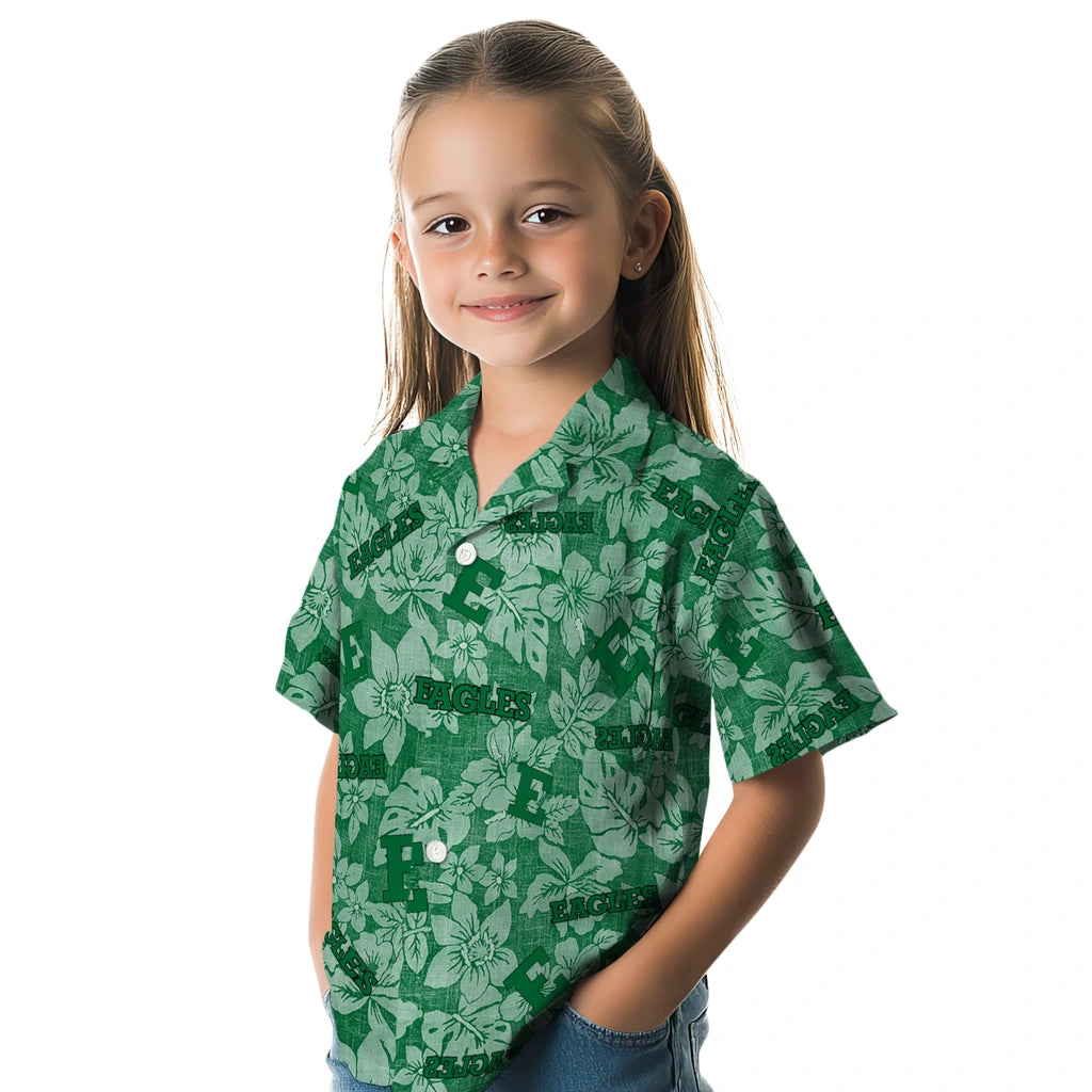 Eastern Michigan Eagles Hawaiian Shirt - Hibiscus Oasis | Hula Hawaiian Shirts