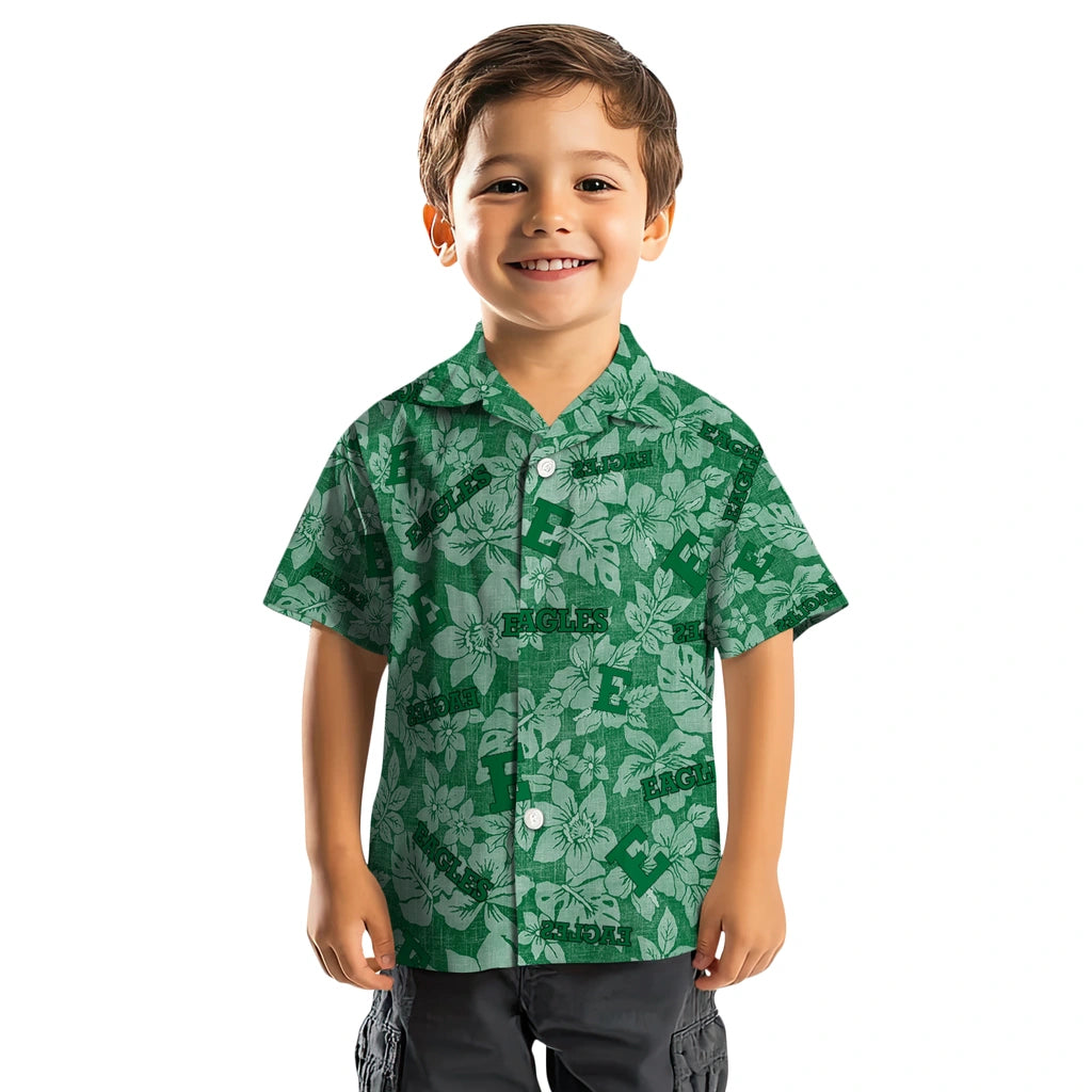 Eastern Michigan Eagles Hawaiian Shirt - Hibiscus Oasis | Hula Hawaiian Shirts