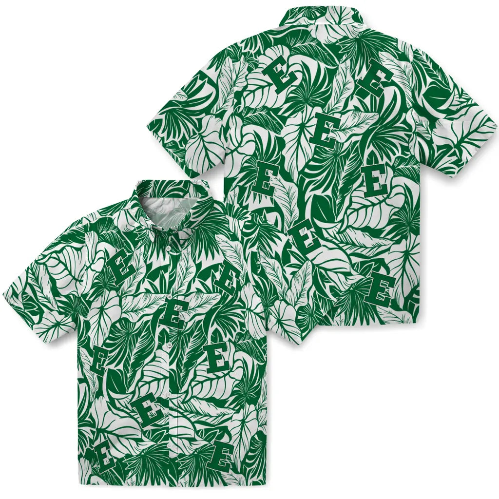 Eastern Michigan Eagles Hawaiian Shirt - Monstera Layer | Hula Hawaiian Shirts