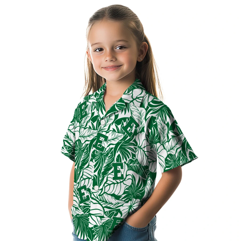 Eastern Michigan Eagles Hawaiian Shirt - Monstera Layer | Hula Hawaiian Shirts