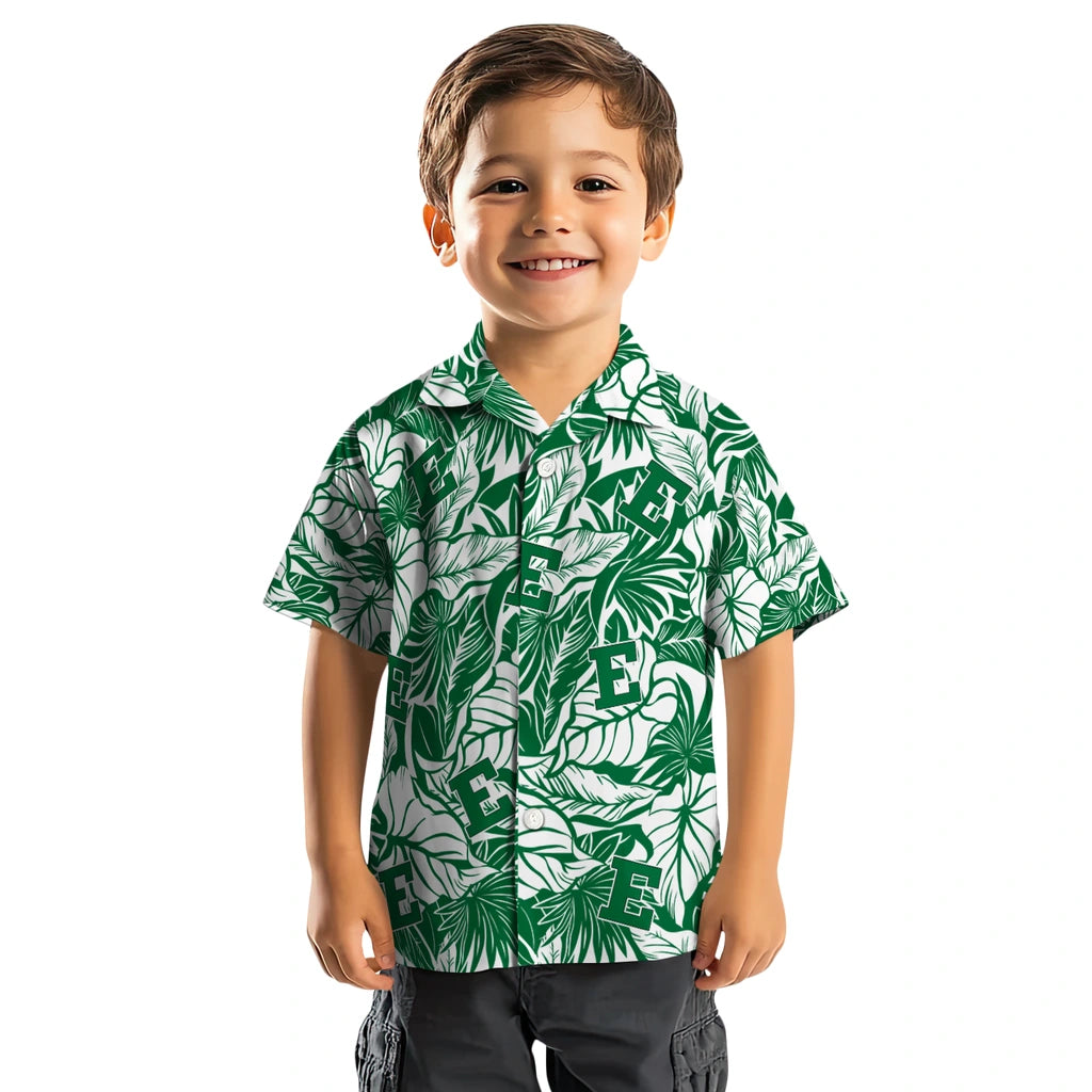 Eastern Michigan Eagles Hawaiian Shirt - Monstera Layer | Hula Hawaiian Shirts