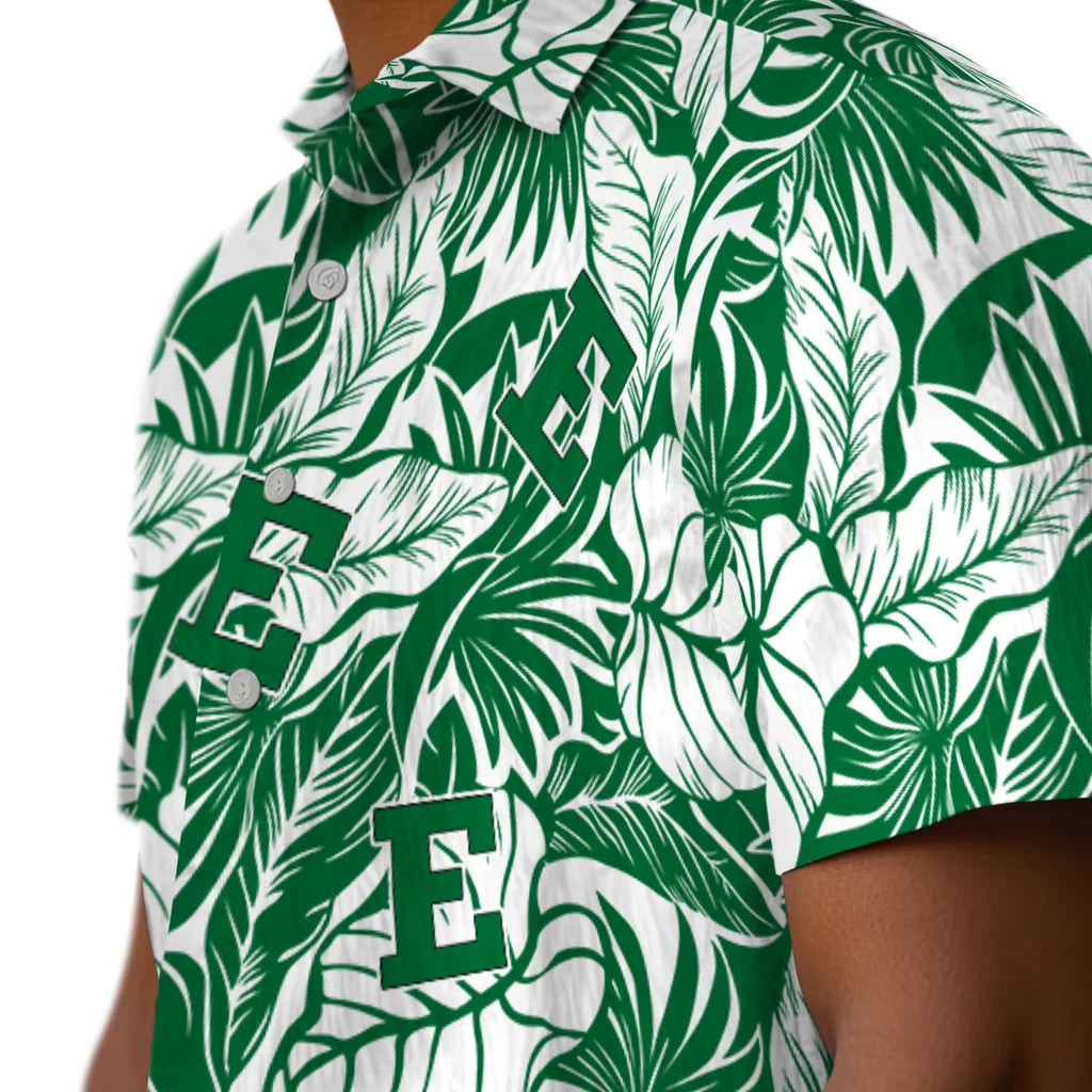 Eastern Michigan Eagles Hawaiian Shirt - Monstera Layer | Hula Hawaiian Shirts