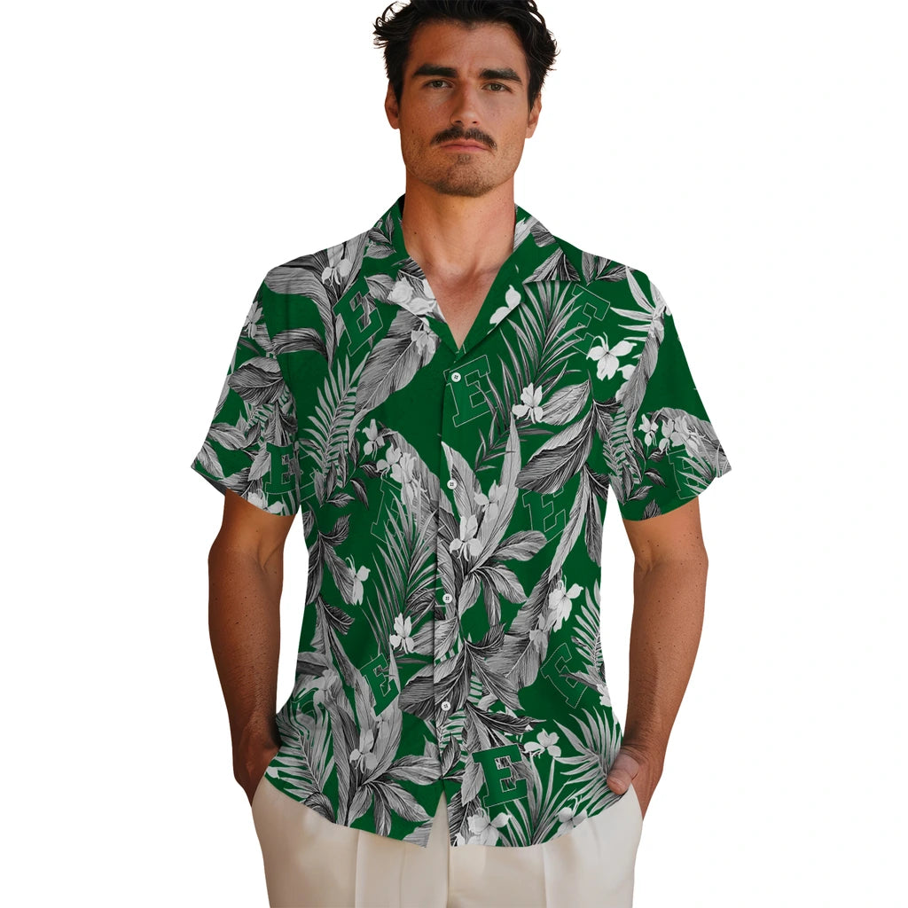 Eastern Michigan Eagles Hawaiian Shirt - Palm Leaves | Hula Hawaiian Shirts