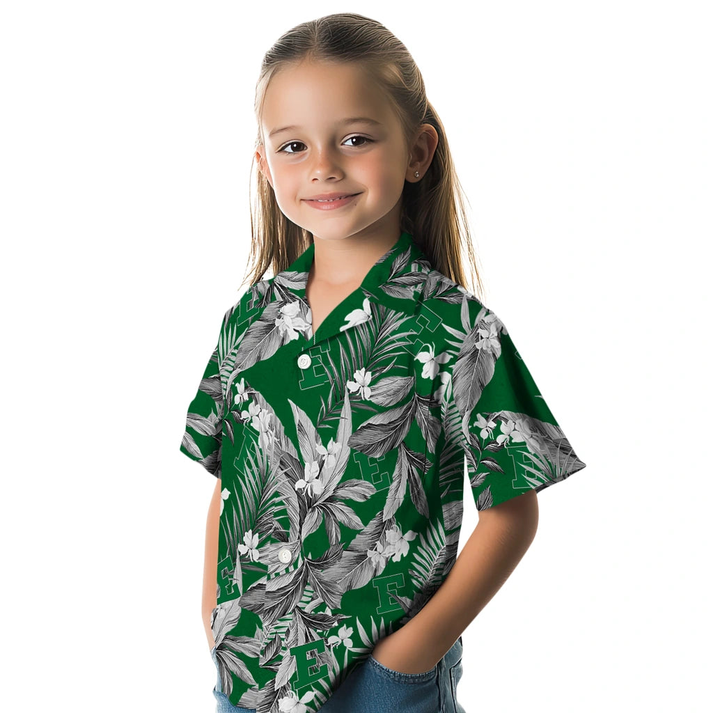 Eastern Michigan Eagles Hawaiian Shirt - Palm Leaves | Hula Hawaiian Shirts