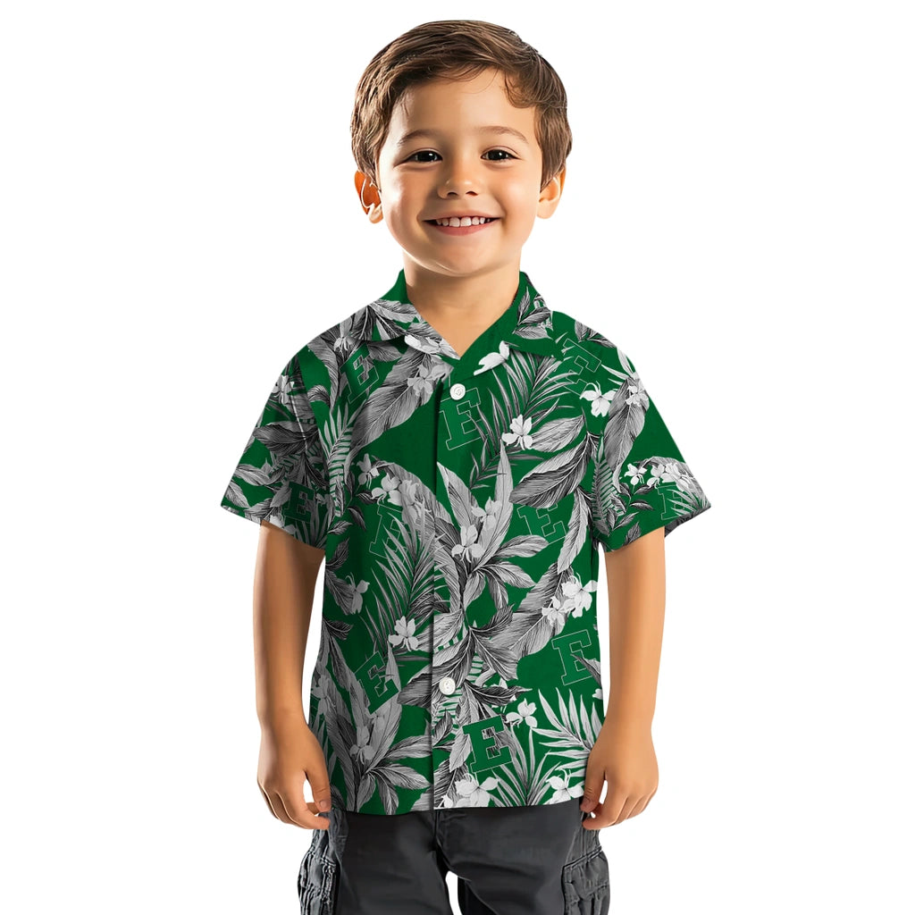 Eastern Michigan Eagles Hawaiian Shirt - Palm Leaves | Hula Hawaiian Shirts